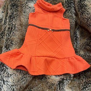 Janie and Jack QUILTED SLEEVELESS  JACQUARD DRESS in rust orange size 2T